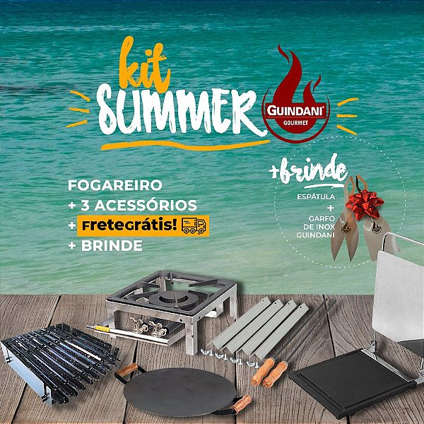 Kit Summer Gourmet: Fogareiro + 3 acessórios + Brinde