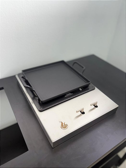 Combo Chapa & Fogo – Bifeteira embutir 32cm + chapa de ferro com alça