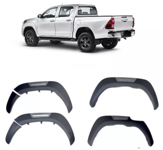 ALARGADORES PP TOYOTA HILUX 16/23 CJ 6 PÇS PTO ADESIVO CINZA