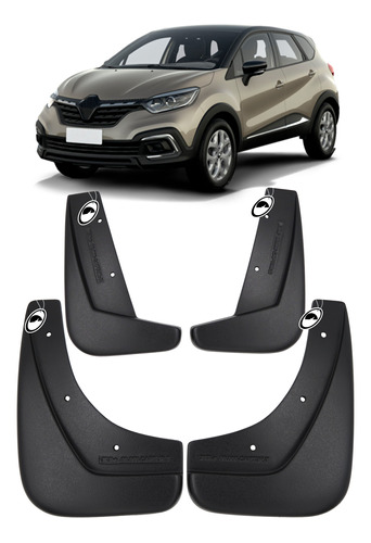 APARA-BARRO PP RENAULT CAPTUR 17/21 CONJUNTO 4 PÇS PRETO