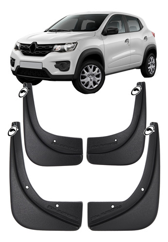 APARA-BARRO PP RENAULT KWID 17/21 CONJUNTO 4 PÇS PRETO