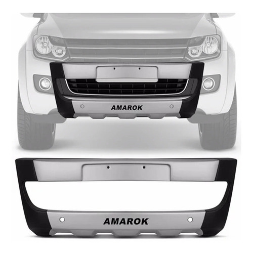 BUMPER (PP) AMAROK 10/16 (PRETO C/ PRATA - ALUMINIUM)