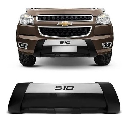 BUMPER PP S-10 CAB.SIMPLES E DUPLA 12/15 PRETO C/ PRATA