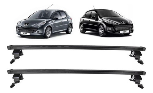 Rack de Teto Peugeot 206/207 Hatch e Sedan - 4 Ptas  Fixação Porta