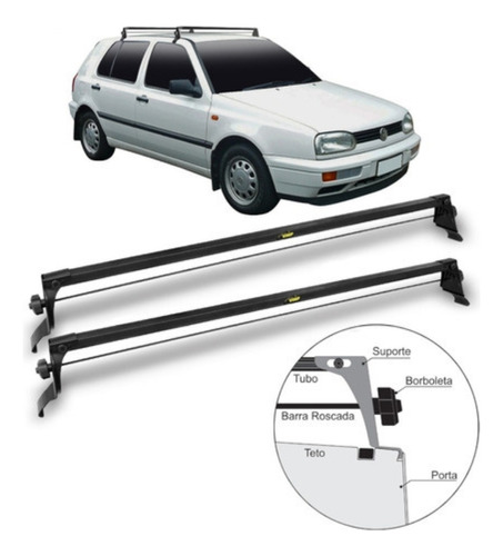 Rack De Teto Bagageiro Golf 1991 1993 1994 1995 1996 1997 4 portas