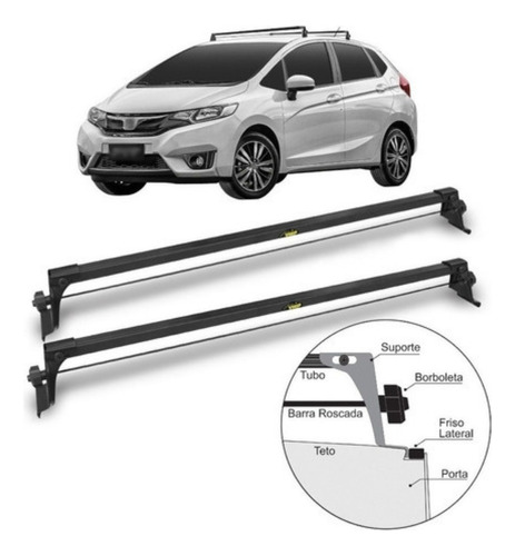 Rack de Teto Honda Fit (03/13) - Fixação Friso