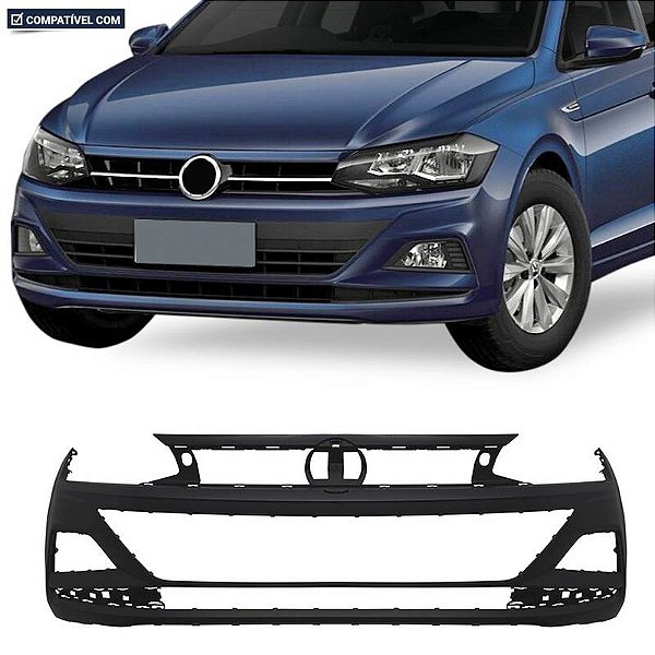 P/choque Plast POLO / VIRTUS 2017 / 2022 DIANTEIRO PRETO LISO S/ FURO SENSOR