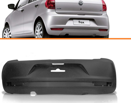 P/choque Plast SURAN - SPACE FOX 2010 / 2014 TRASEIRO PRETO LISO C/ FURO SENSOR