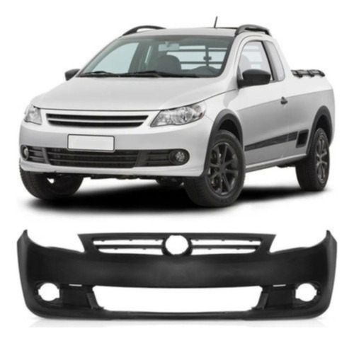 P/choque Plast SAVEIRO G5 2009 / 2013 DIANTEIRO PRETO LISO com Furação Lateral