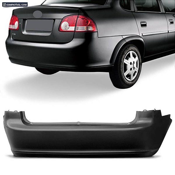 P/choque Plast CORSA SEDAN CLASSIC * 2010 / 2013 TRASEIRO PRETO LISO