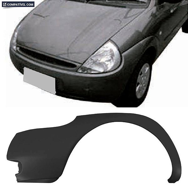 P/choque Plast KA - GL / CLX / IMAGE 1997 / 2002 DIANTEIRO PRETO LISO LADO ESQUERDO