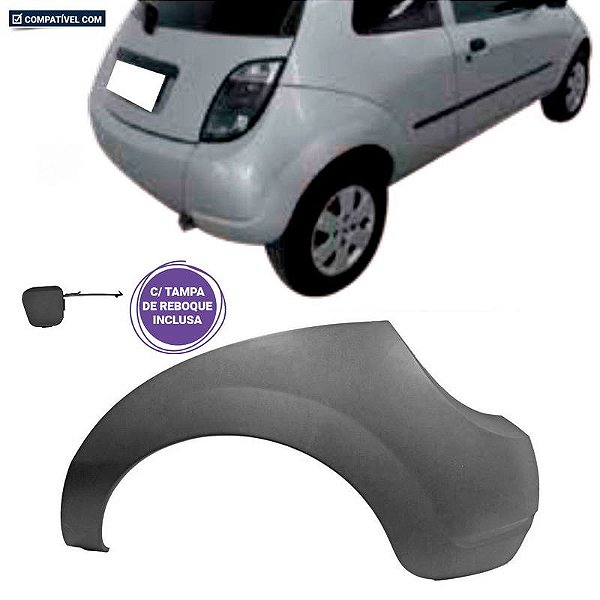 P/choque Plast KA 2003 / 2008 TRASEIRO PRETO LISO LADO ESQUERDO