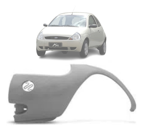 P/choque Plast KA  1997 / 2002 DIANTEIRO CINZA LISO LADO ESQUERDO