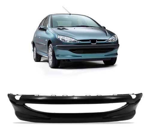 P/choque Plast PEUGEOT - MOD 206 1999 / 2004 DIANTEIRO PRETO LISO C/FURO