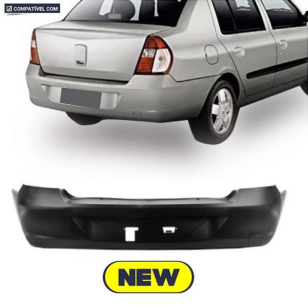 P/choque Plast CLIO SEDAN 4 PORTAS 2006 > TRASEIRO PRETO LISO