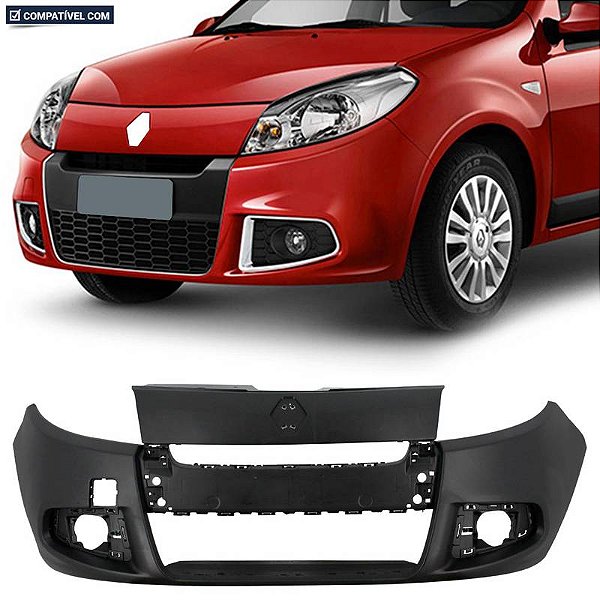P/choque Plast SANDERO 2011 / 2014 DIANTEIRO PRETO LISO