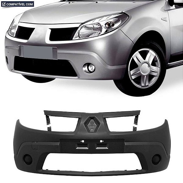 P/choque Plast SANDERO 2008 / 2011 DIANTEIRO PRETO LISO S/FURO