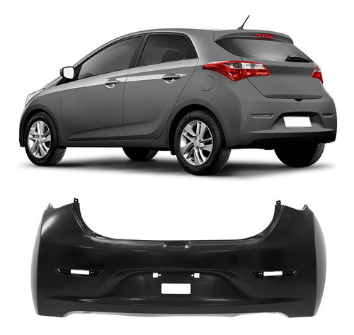 P/choque Plast HB20 HATCH 2012 / 2015 TRASEIRO PRETO LISO