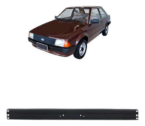 P/choque Aço ESCORT 1983 / 1986 DIANTEIRO PRETA c/ Furo Borrachão