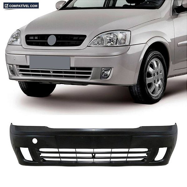 Parachoque Corsa Novo Sedan / Hatch 03/07 Dianteiro Preto Liso c/ Farol