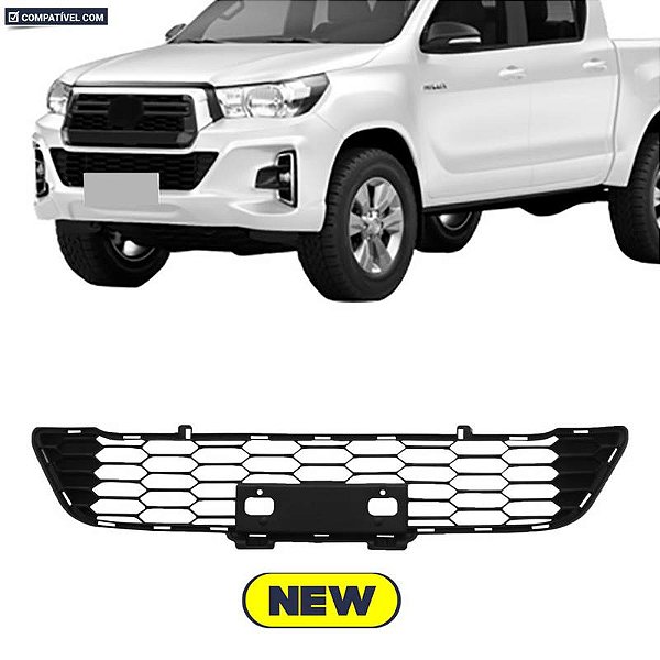 Parachoque Hilux 18/21 Dianteiro Grade Central Preta Texturizada