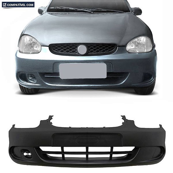 Parachoque Corsa Classic 08/10 Dianteiro Preto Liso s/ Farol