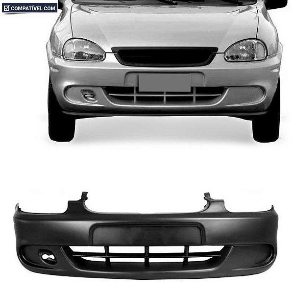 Parachoque Corsa Hatch / Pick-up 99/02 Dianteiro Preto Texturizado s/ Farol