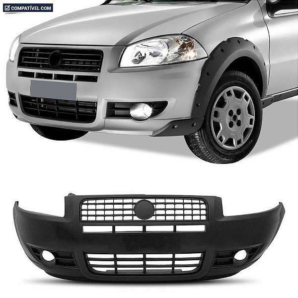 Parachoque Strada Working 09/13 Dianteiro Preto Liso c/furo Lateral