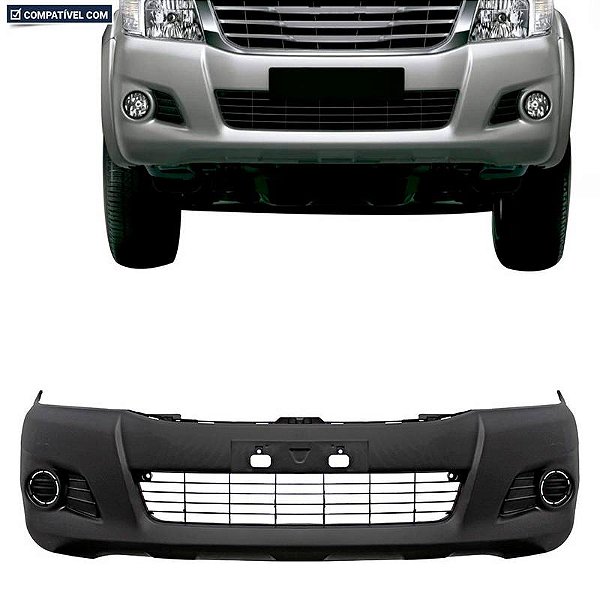 Parachoque Hilux 12/14 Dianteiro Preto Texturizado c/ grade  s/farol c/furo moldura