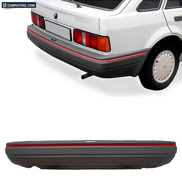 Parachoque Escort Hobby 90/96 Traseiro Cinza Texturizado c/ Alma Plástica  c/ Friso