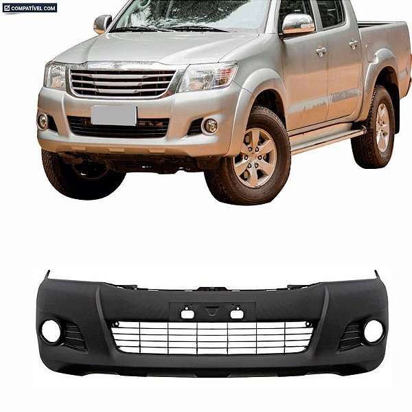 Parachoque Hilux 12/14 Dianteiro Preto Texturizado c/ grade  c/farol c/ furo moldura