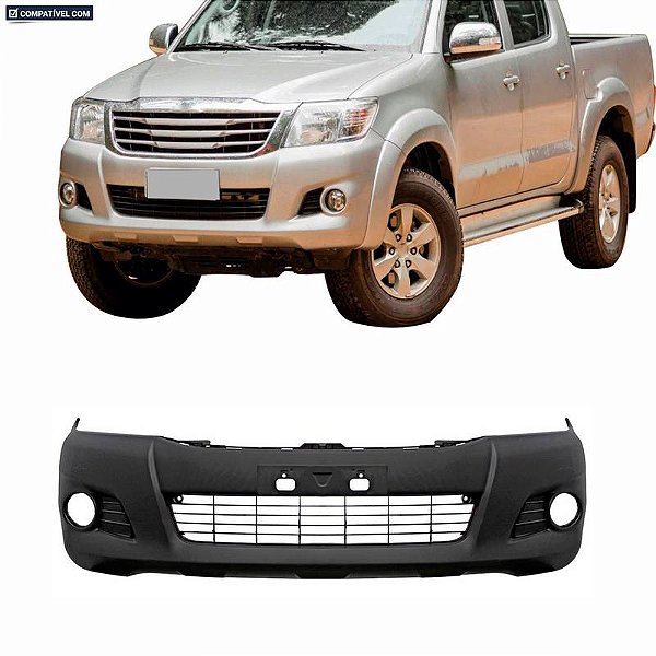 Parachoque Hilux 12/14 Dianteiro Preto Texturizado c/ grade c/farol  s/ furo moldura