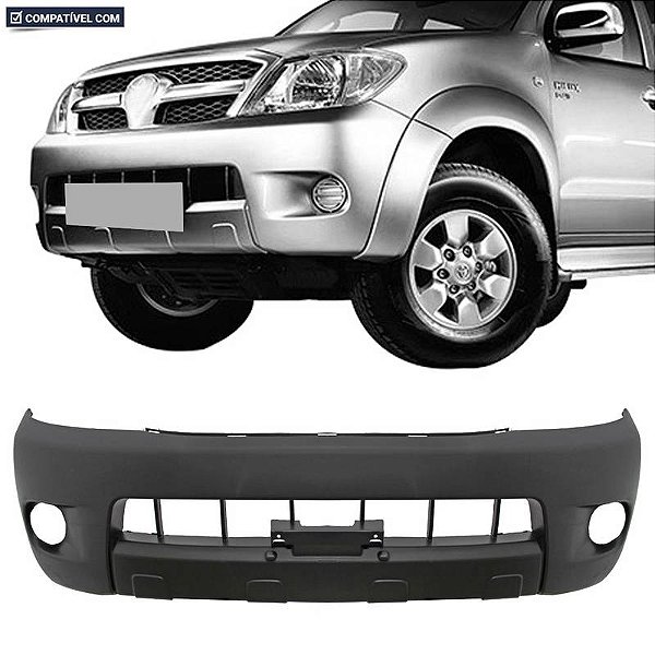 Parachoque Hilux 05/08 Dianteiro Preto Texturizado C/farol c/ furo moldura