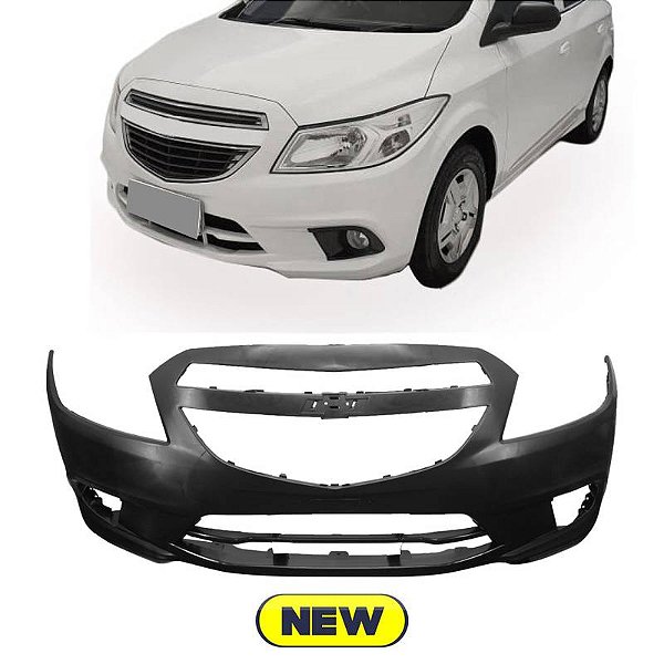 Parachoque Onix/ Prisma  LS/JOY 12/16 Dianteiro Preto Liso c/grade c/ furo farol de milha