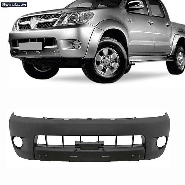 Parachoque Hilux 05/08 Dianteiro Preto Texturizado c/farol s/furo moldura