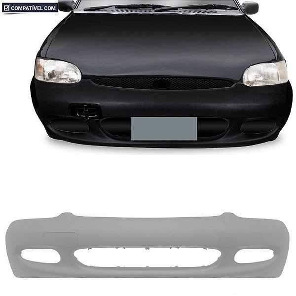 Parachoque Escort Zetec 97/03 Dianteiro Primer c/ Farol c/ Alma Plástica