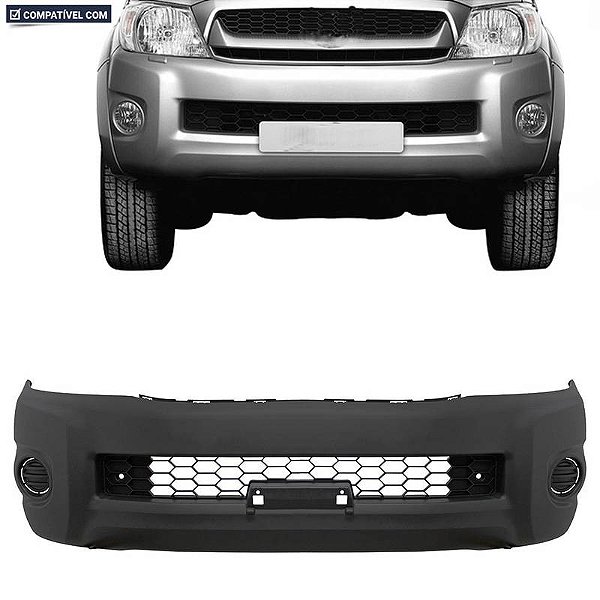 Parachoque Hilux 08/12 Dianteiro Preto Text c/ grade s/ Furo farol  c/ furo p/ moldura