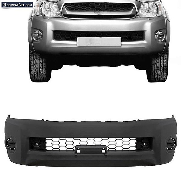 Parachoque Hilux 08/12 Dianteiro Preto Text c/ grade s/ Furo farol  s/ furo p/ moldura
