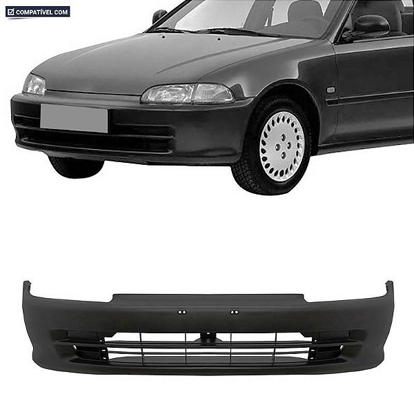 Parachoque Civic 92/95 Dianteiro Preto Liso  s/furo 4 portas