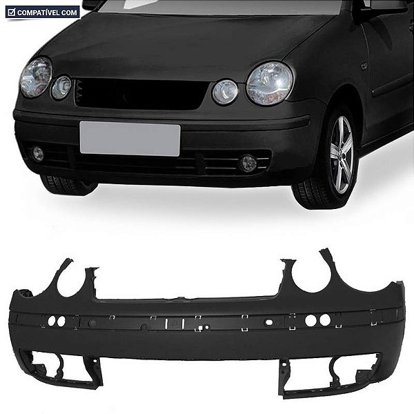 Parachoque Polo / Sedan /Hatch 03/06 Dianteiro Preto Liso c/ e s/farol