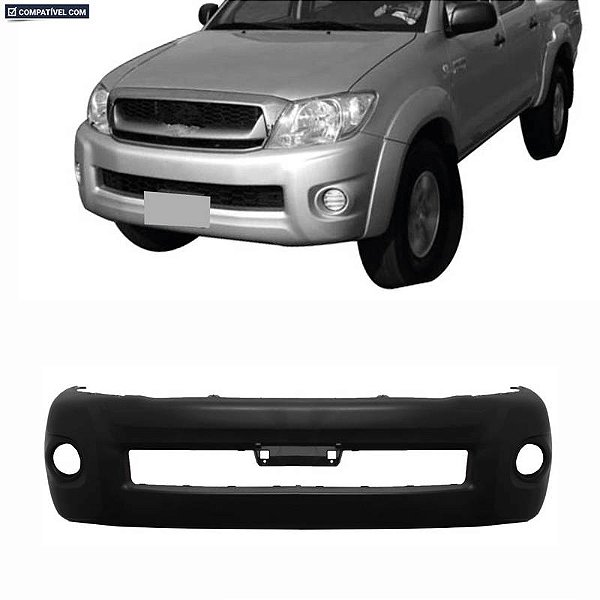 Parachoque Hilux 08/12 Dianteiro Preto Text s/ grade c/ Furo farol  s/ furo p/ moldura