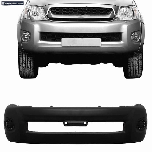Parachoque Hilux 08/12 Dianteiro Preto Text s/ grade s/ Furo farol  s/ furo p/ moldura