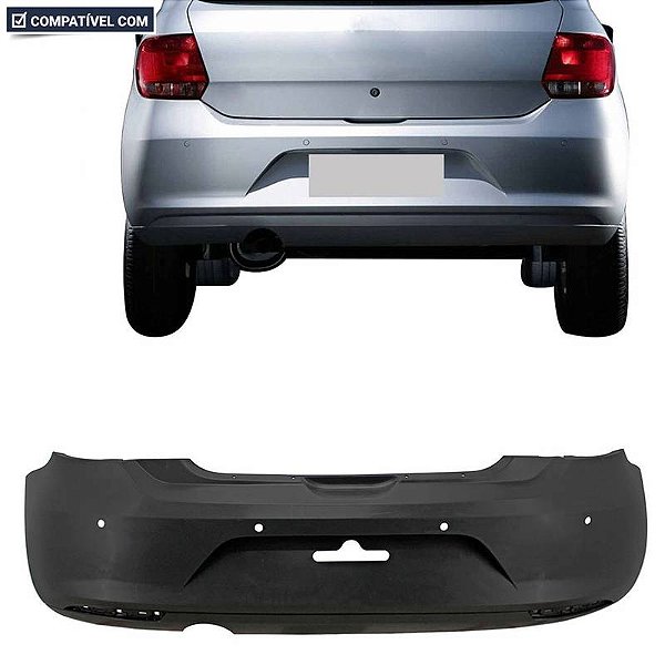 Parachoque Gol Ger. 6  13/16 Traseiro Preto Liso C/Sensor e C/Refletor