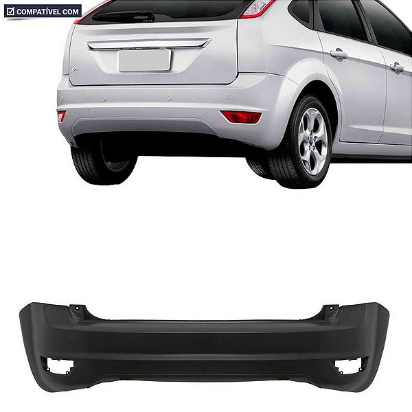 Parachoque Focus Hatch 09/13 Traseiro Preto Liso