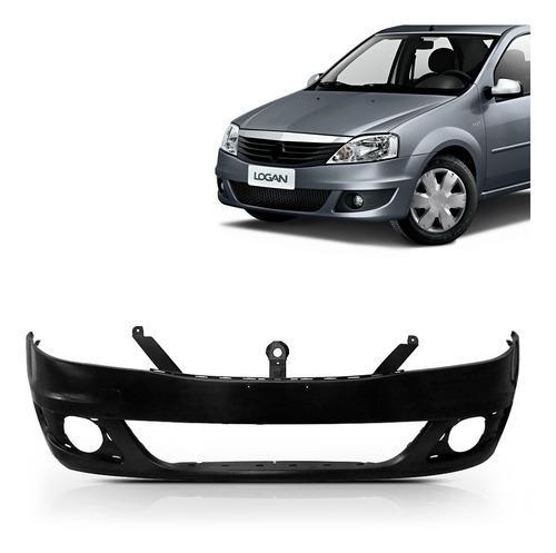 Parachoque Logan 07/10 Dianteiro Preto Liso c/furo s/grade
