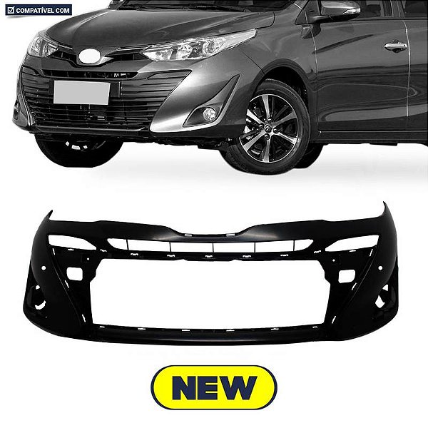 Parachoque Yaris Hatch/ Sedan 18/... Dianteiro Pre Liso s/ grade c/ furo p/ sensor