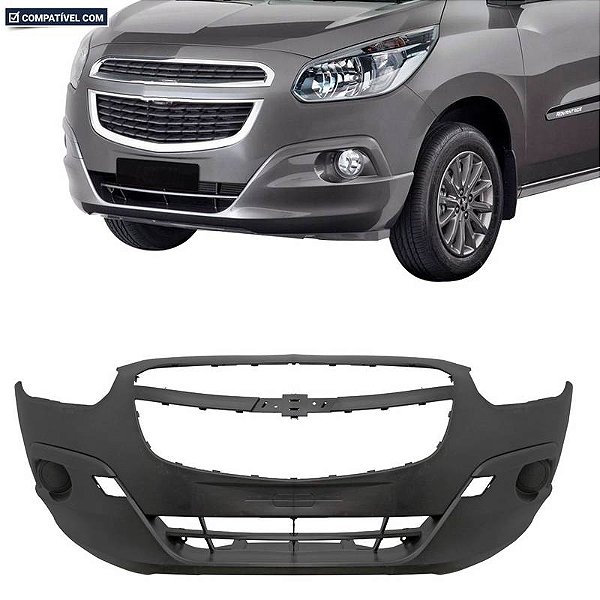 Parachoque Spin 12/18 Dianteiro Preto Liso s/furo