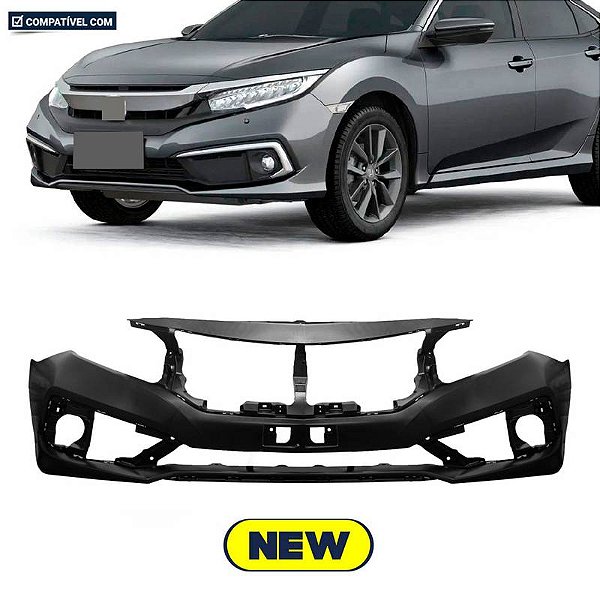 Parachoque Civic 19/22 Dianteiro Preto Liso