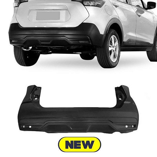 Parachoque Kicks 17/... Traseiro Preto Liso