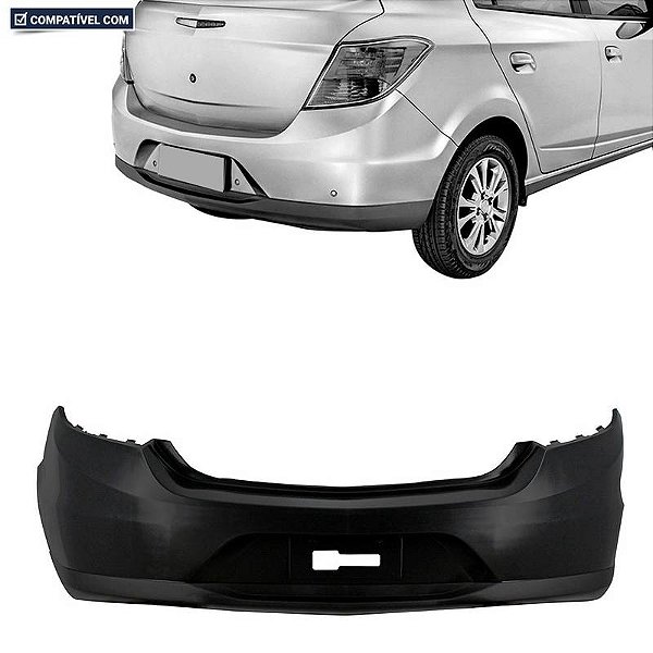 Parachoque Prisma 13/16 Traseiro Preto Liso